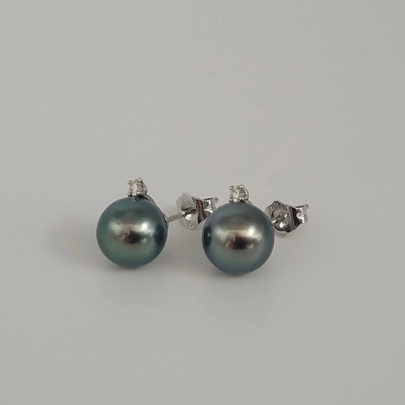Tahiti Pearl Earrings, 18K Gold & Diamonds