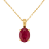 18K Gold Natural Ruby Oval Pendant Necklace – Timeless Elegance and Handcrafted Luxury - MIMUKA