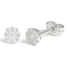 18K White Gold Diamond Cluster Stud Earrings – 0.15 CT TW | Brilliant - Cut Round Diamonds - MIMUKA