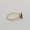 18K Yellow Gold Ring with Emerald - Cut Sapphire - MIMUKA