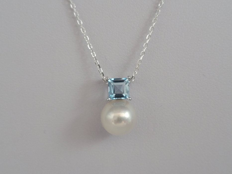 South Sea Pearl, Precious Stone  London Blue Topaz, 18K White Gold |  The South Sea Pearl |  The South Sea Pearl