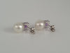 South Sea Pearl and Precious Stones Amethyst, 18K White Gold Stud Earrings |  The South Sea Pearl |  The South Sea Pearl