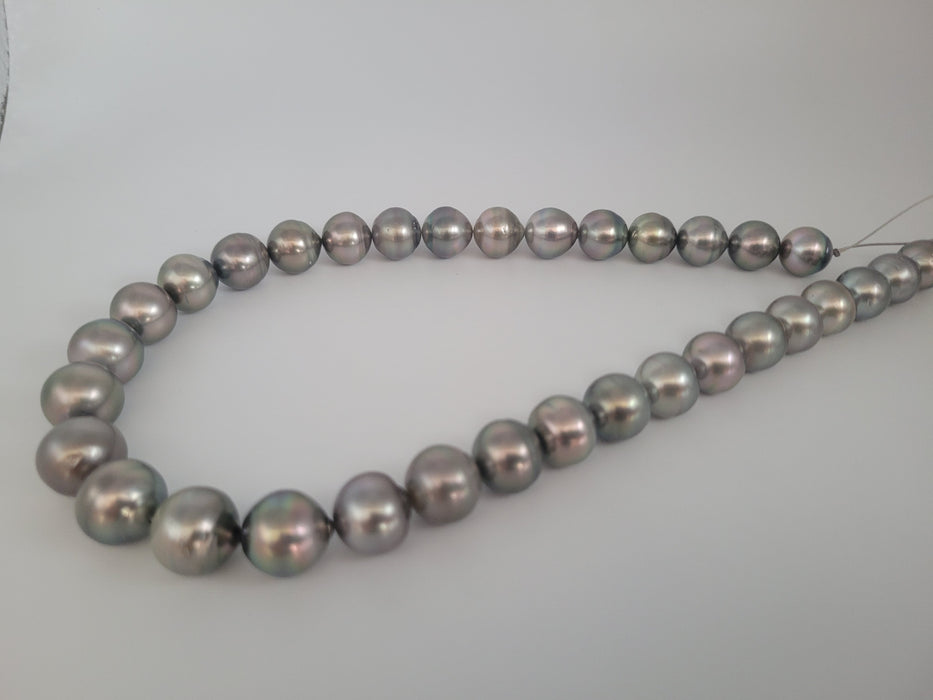 Perles de Tahiti 12-14 mm AAA High Lustre Brin de 33 Pièces