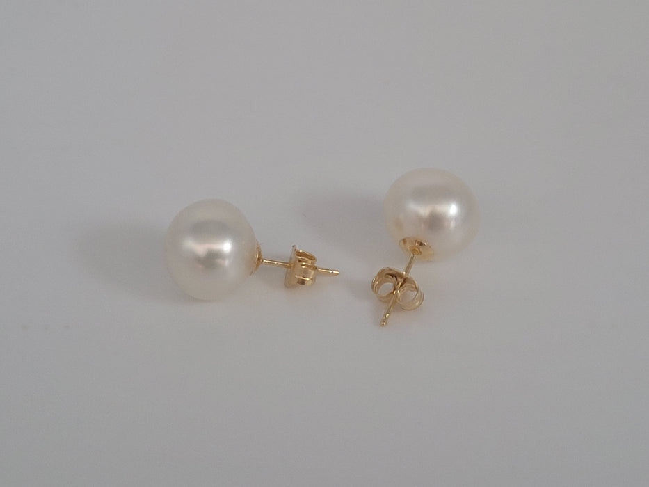 Witte Zuidzeeparels 10-11 mm oorbellen Stud 18K massief goud