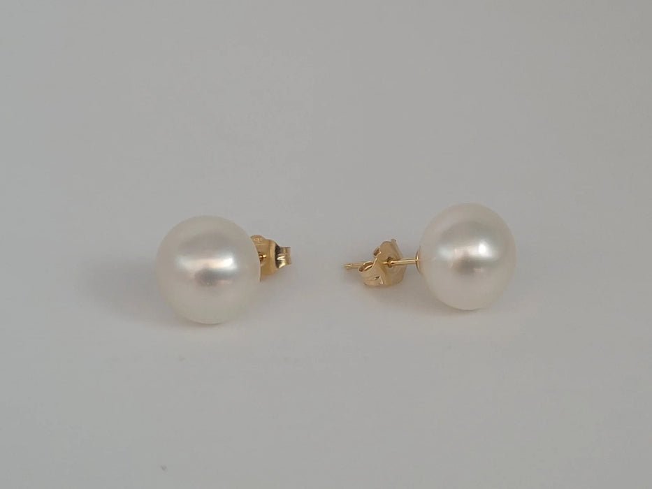 Aretes de oro de 18 quilates con perlas de los mares del sur de 12 mm