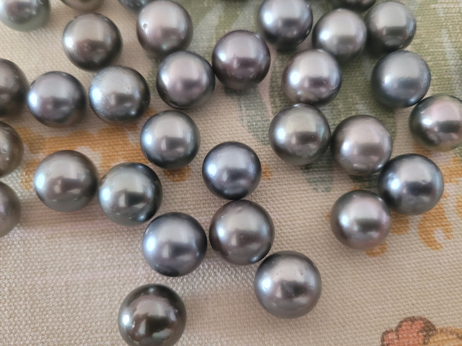 Perles de Tahiti en vrac 11-12 mm AA rondes de couleurs mélangées
