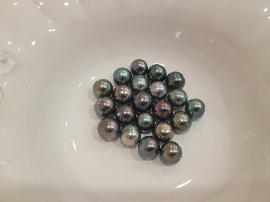 Tahiti Loose Pearls 11-12 mm Natural Dark Multicolor and very high Luster