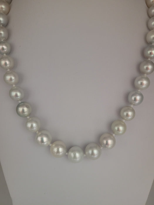 South Pearl Necklace 8-11 mm Round with 18K Solid Gold Clasp