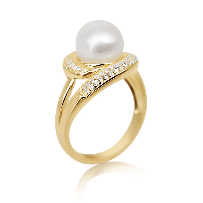 A Cultured Pearl Ring 9-10 mm Round AAA High Luster