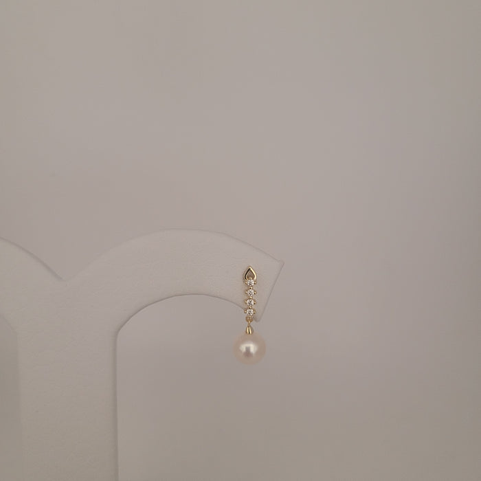 Cultured Pearl Earrings 7.5-8 mm Silver 925 Gold Plated