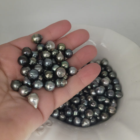 Loose multicolor Tahitian cultured pearls 8-9mm drop (Pinctada margaritifera) — The South Sea Pearl