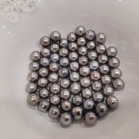 Loose dark Tahitian cultured pearls 9-10mm in .925 sterling silver (Pinctada margaritifera) — The South Sea Pearl