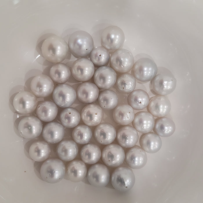 White South Sea Pearls 10-12 mm round High Luster