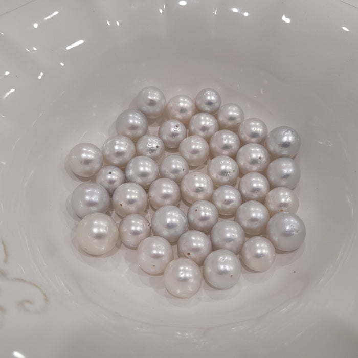 White South Sea Pearls 10-12 mm round High Luster