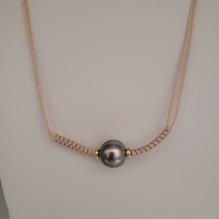 Tahiti Pearl & 18K Gold Handmade Adjustable Length Necklace