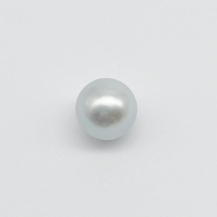 A Silver Color South Sea Pearl of 12 mm Semi-round shape and high Luster