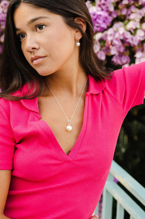 Baroque Cultured Pearl 11-12 mm AAA White Color Pendant