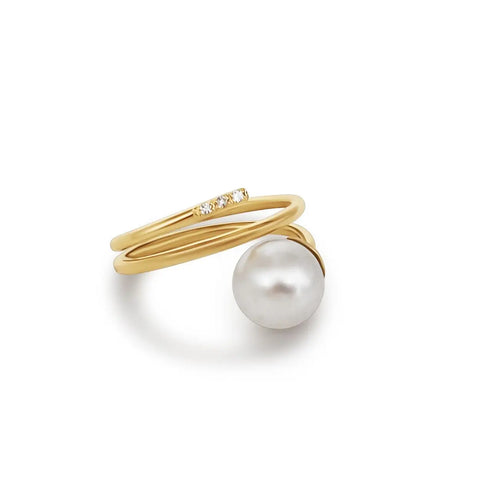 Dark Tahitian cultured pearl ring 8-9mm round in 18K Gold (Pinctada margaritifera) — The South Sea Pearl