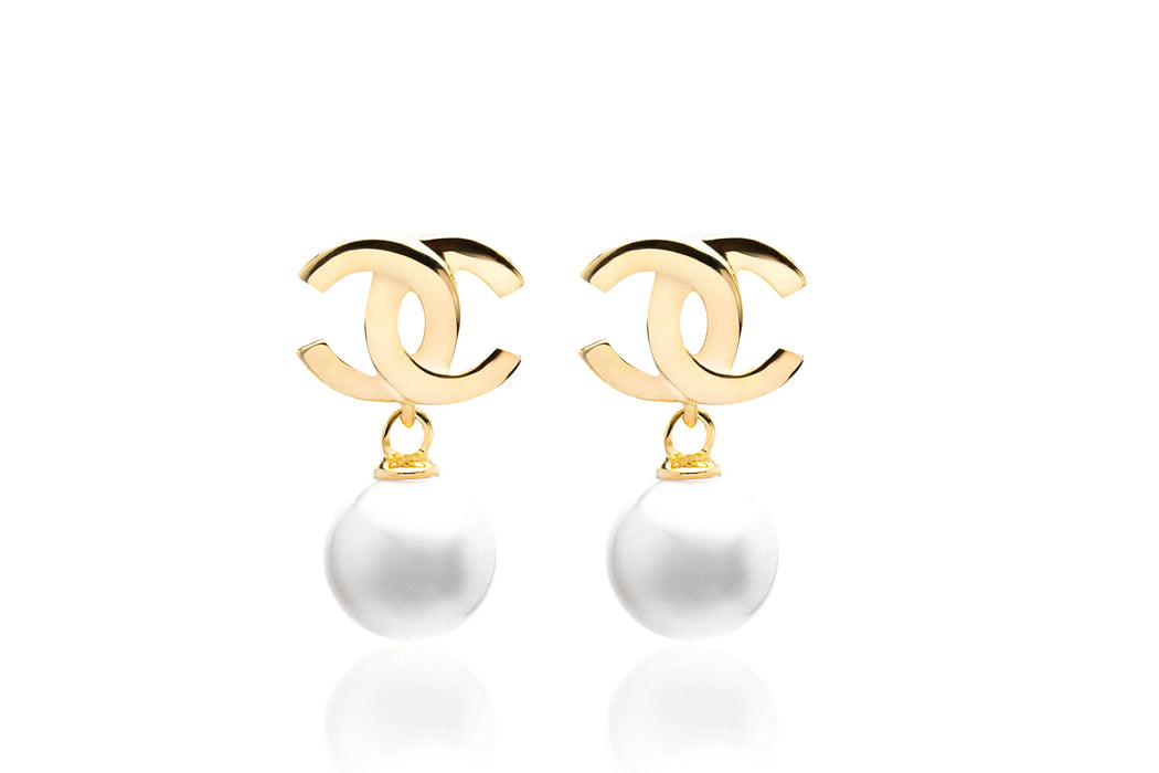 Akoya Cultured Pearl Earrings in Silver 925 Gold Plated |  The South Sea Pearl |  The South Sea Pearl