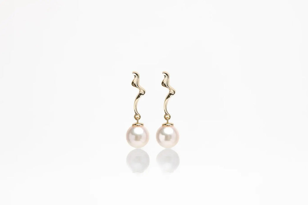 Akoya Cultured Pearl earrings 8-8.5 mm | The South Sea Pearl |  The South Sea Pearl
