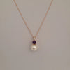Akoya Cultured Pearl, Diamond and Amethyst, 18K Rose Gold necklace |  The South Sea Pearl |  The South Sea Pearl
