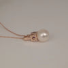 Akoya Cultured Pearl, Diamond and Amethyst, 18K Rose Gold necklace |  The South Sea Pearl |  The South Sea Pearl