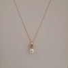 Akoya Cultured Pearl, Diamond, Green Amethyst, 18K Rose Gold necklace |  The South Sea Pearl |  The South Sea Pearl