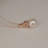 Akoya Cultured Pearl, Diamond, Green Amethyst, 18K Rose Gold necklace |  The South Sea Pearl |  The South Sea Pearl