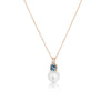 Akoya Cultured Pearl, Diamond, London Blue Topaz, 18K Rose Gold Pendant Necklace |  The South Sea Pearl |  The South Sea Pearl