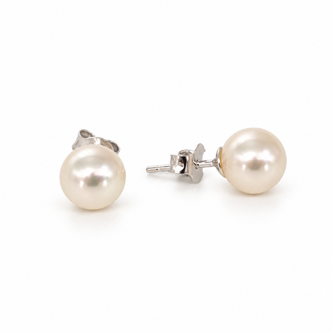 Akoya-parel oorbellen in sterling 925 zilver — maten 7–9 mm