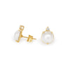 Australian Mabe Pearls Earrings in 18K Gold and Diamonds |  The South Sea Pearl |  The South Sea Pearl