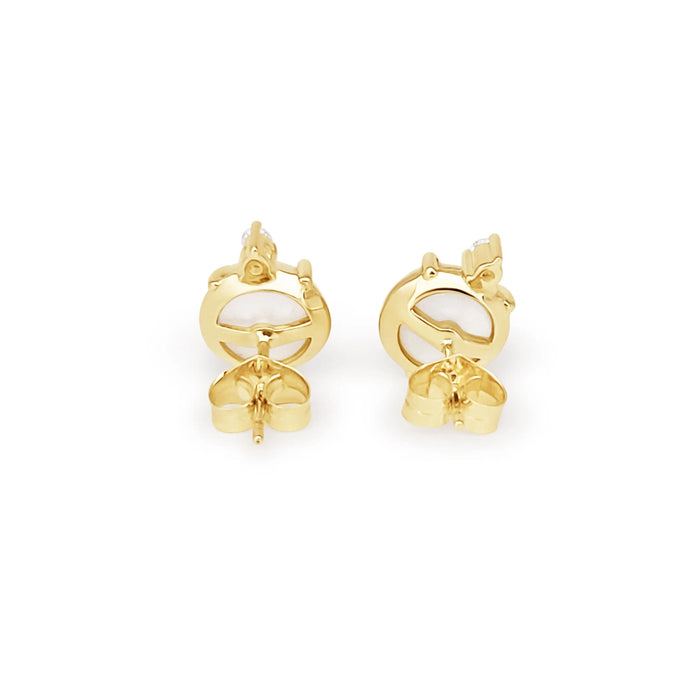 Australian Mabe Pearls Earrings in 18K Gold and Diamonds |  The South Sea Pearl |  The South Sea Pearl