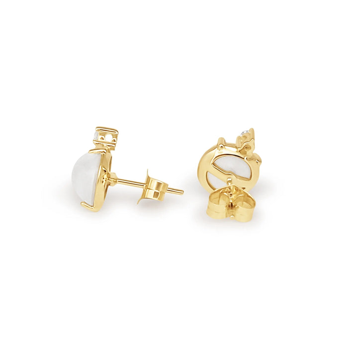 Australian Mabe Pearls Earrings in 18K Gold and Diamonds |  The South Sea Pearl |  The South Sea Pearl