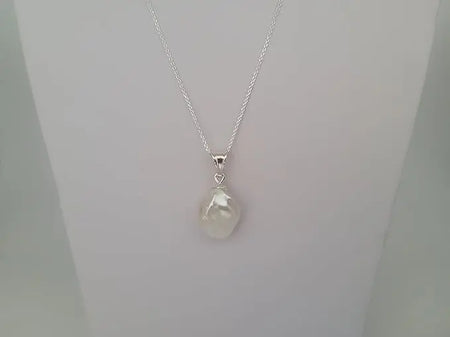 Baroque Cultured Pearl 11-12 mm AAA White Color Pendant | The South Sea Pearl |  The South Sea Pearl