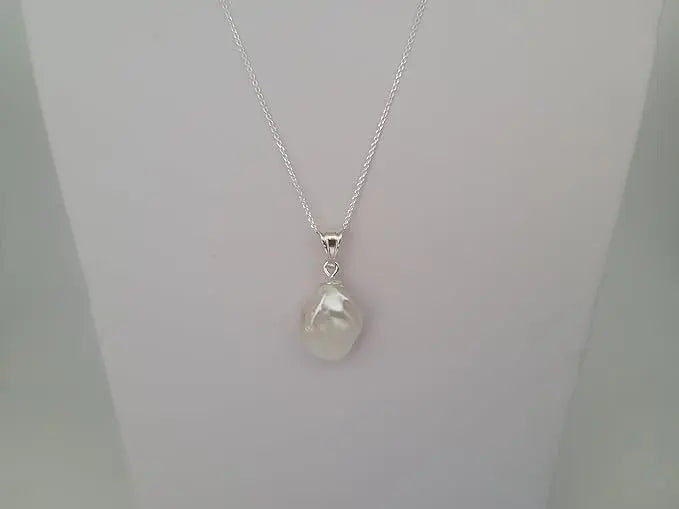 Baroque Cultured Pearl 11-12 mm AAA White Color Pendant | The South Sea Pearl |  The South Sea Pearl