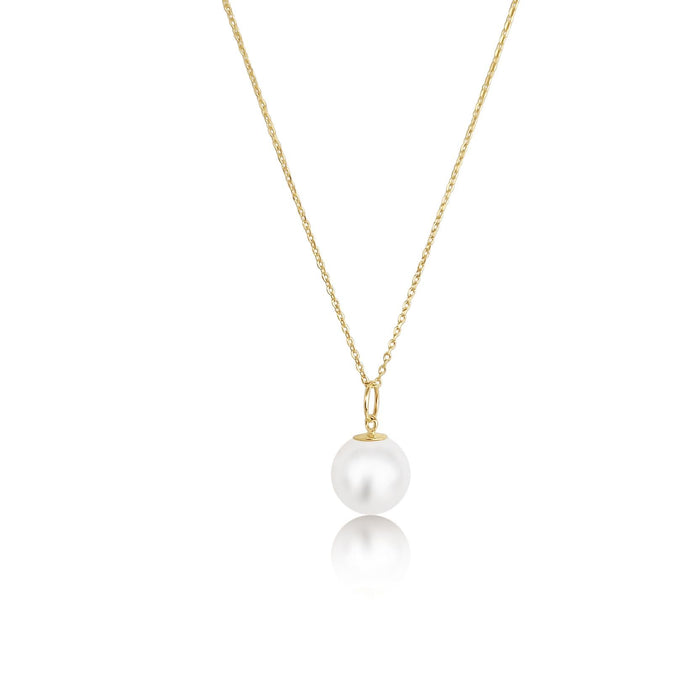 Akoya-parel hanger, 8–8.5 mm, rond, gouden kleur, hoge glans, AAA (kwekersgradering), in 18-karaats goud