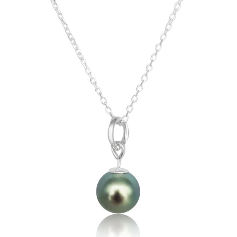Tahiti Pearl 9-10 mm Pendant Necklace Silver 925