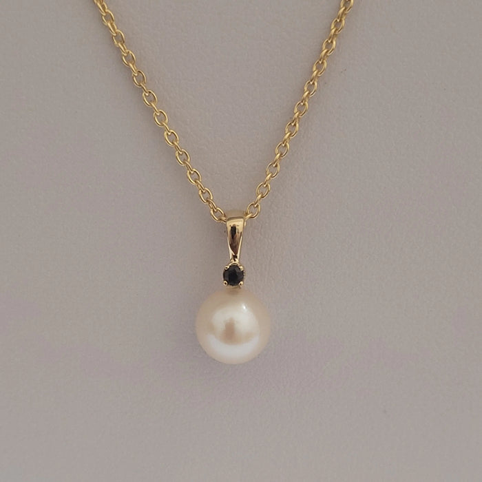 Cultured Pearl 8 mm AAA 9K Gold Sapphire Precious Stone | The South Sea Pearl |  The South Sea Pearl