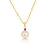 Cultured Pearl 8 mm AAA Round Ruby Precious Stone 9K Gold | The South Sea Pearl |  The South Sea Pearl
