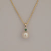 Cultured Pearl AAA 8 mm Round, Gold 9K Emerald Precious Stone, | The South Sea Pearl |  The South Sea Pearl
