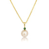 Cultured Pearl AAA 8 mm Round, Gold 9K Emerald Precious Stone, | The South Sea Pearl |  The South Sea Pearl