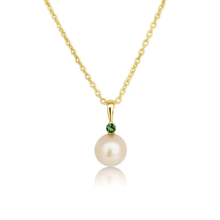 Cultured Pearl AAA 8 mm Round, Gold 9K Emerald Precious Stone, | The South Sea Pearl |  The South Sea Pearl