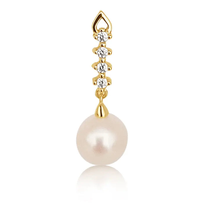 Cultured Pearl Earrings 7.5-8 mm Silver 925 Gold Plated | The South Sea Pearl |  The South Sea Pearl