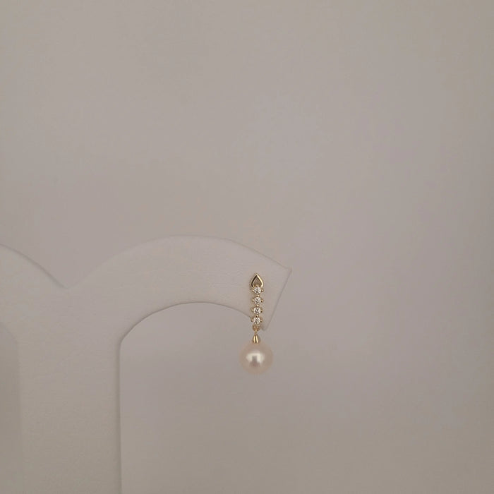 Cultured Pearl Earrings 7.5-8 mm Silver 925 Gold Plated | The South Sea Pearl |  The South Sea Pearl