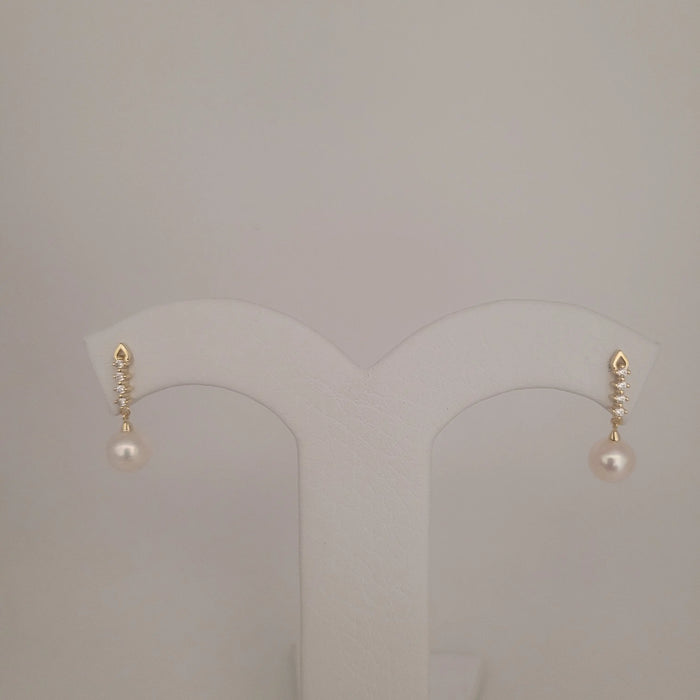 Cultured Pearl Earrings 7.5-8 mm Silver 925 Gold Plated | The South Sea Pearl |  The South Sea Pearl