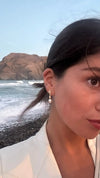 Cultured Pearl Earrings 8 mm Tear-Drop Natural Color in Silver 925 | The South Sea Pearl |  The South Sea Pearl
