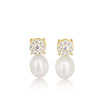 Cultured Pearl Earrings Tear-Drop 8-8.5 mm Natural Color in Silver 925 Gold Plated | The South Sea Pearl |  The South Sea Pearl