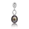 Cultured Pearl Tear-Drop 8 mm Black Color AAA 925 Silver Earrings | The South Sea Pearl |  The South Sea Pearl