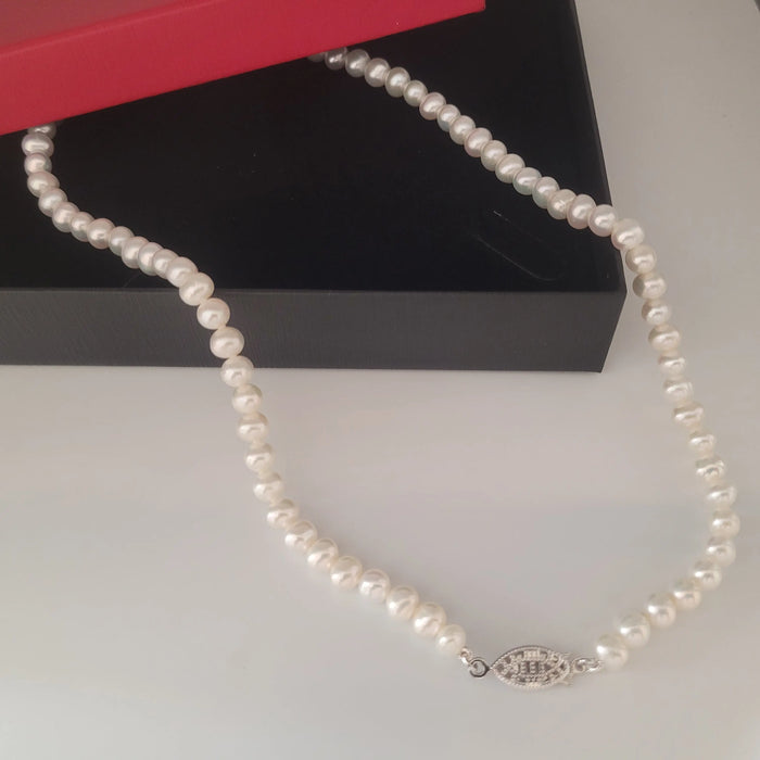 Cultured Pearls Necklace 5-6 mm Silver Clasp | The South Sea Pearl |  The South Sea Pearl