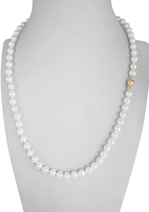 Cultured Pearl Necklace 6.5-7 mm AAA Gold Clasp 18K